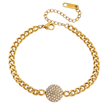 Minimalist Zircon Cuban Chain Bracelet – Stainless Steel Women’s Jewelry