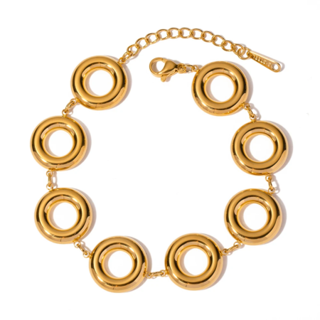 Exquisite Circle Bracelet – 18K Gold Plated Stainless Steel Unisex Waterproof Jewelry