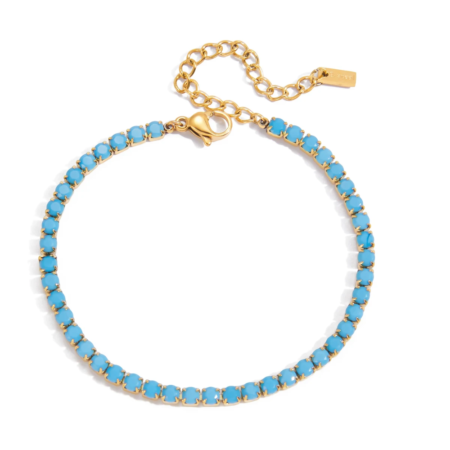 Blue Turquoise Bracelet – Waterproof Stainless Steel Women’s Summer Jewelry